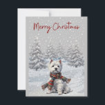 Winter Westie Merry Christmas Card<br><div class="desc">West Highland Terrier in a winter scene Merry Christmas card</div>