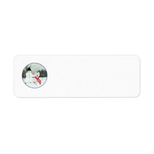 Winter Westie with a Snowman Return Address Label