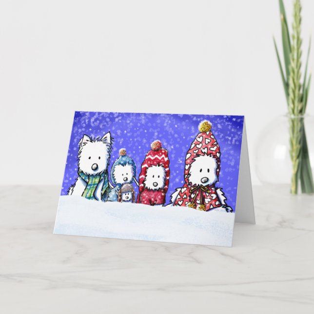 Winter Westies Fluffybutt Christmas Card (Front)