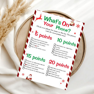  Winter What's on Your Phone Christmas game card