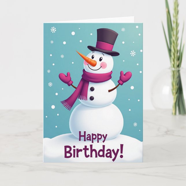 Winter Whimsy Birthday Card (Front)