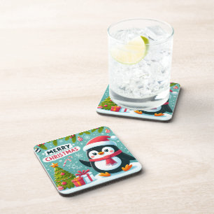 Winter Whimsy: Festive Penguin Coaster