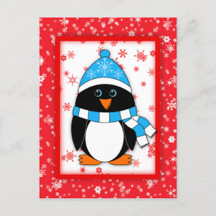 Winter Whimsy Penguin Postcard