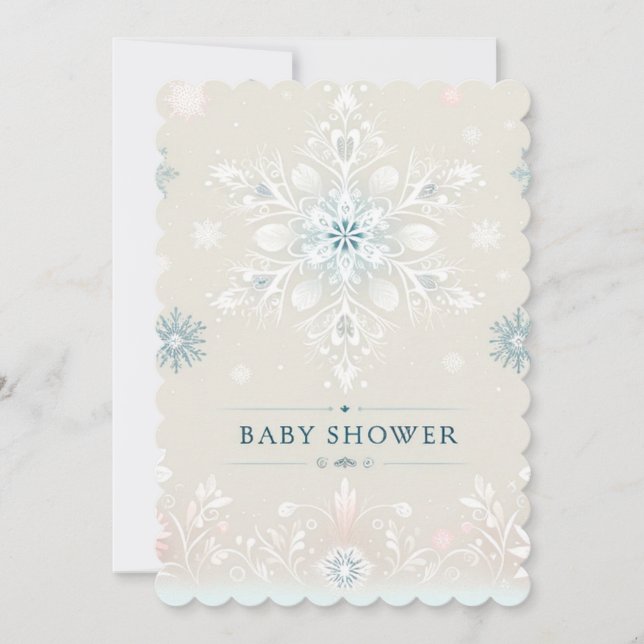 Winter Whimsy Snowflake Baby Shower Invitation (Front)