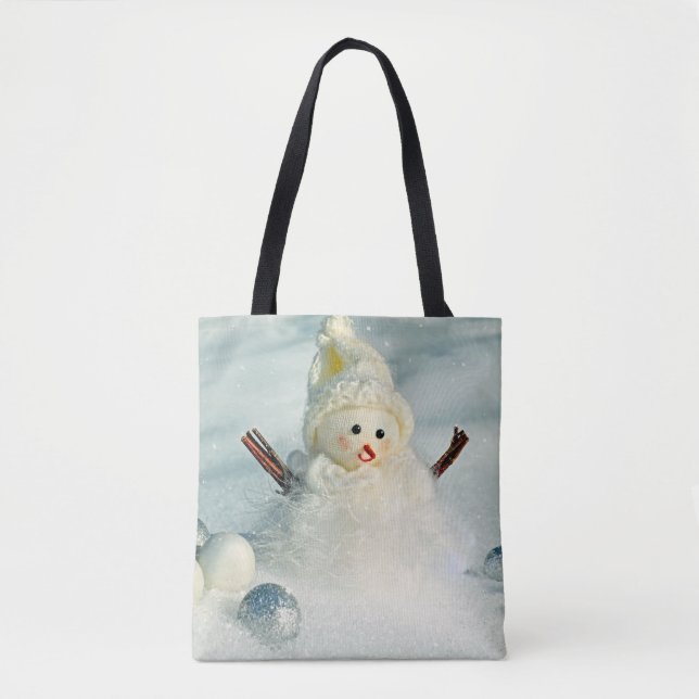 Winter Whimsy Snowman Tote Bag (Front)