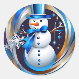 Winter Whirl Classic Round Sticker