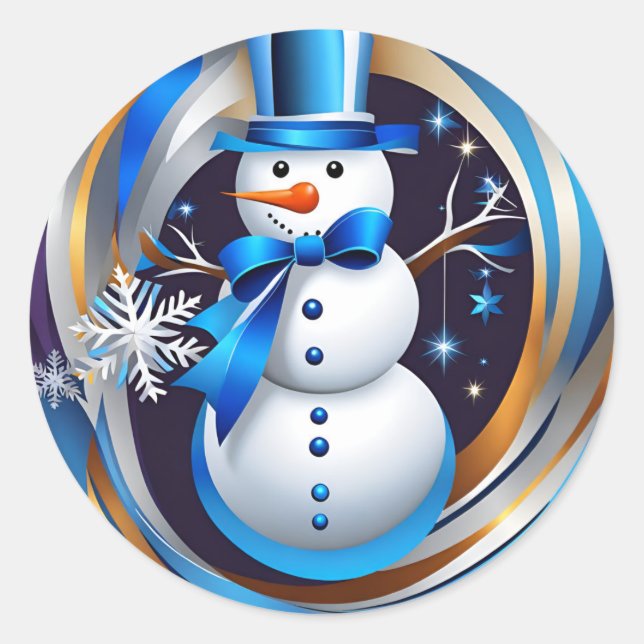 Winter Whirl Classic Round Sticker (Front)