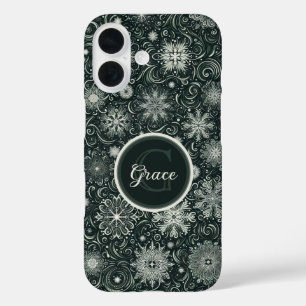 Winter Whirl: Enchanting Snowflakes in Motion iPhone 16 Case