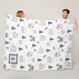 Winter Whiskers Personalised Throw Blanket
