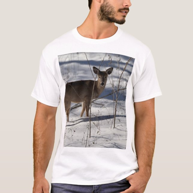 Winter Whisper: Snowy Deer Tee (Front)