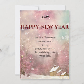 "Winter Whispers: Snowy New Year's Greeting Card" Holiday Card