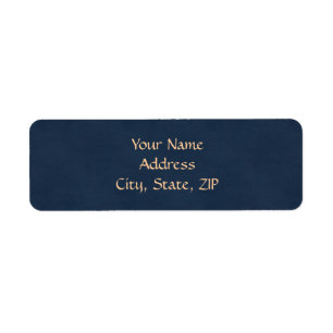 Winter White and Navy Blue Monogram Return Address Label