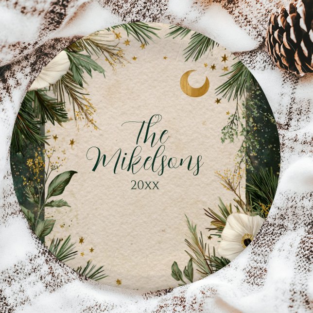 Winter White Anemone Christmas Party Paper Plate (Creator Uploaded)