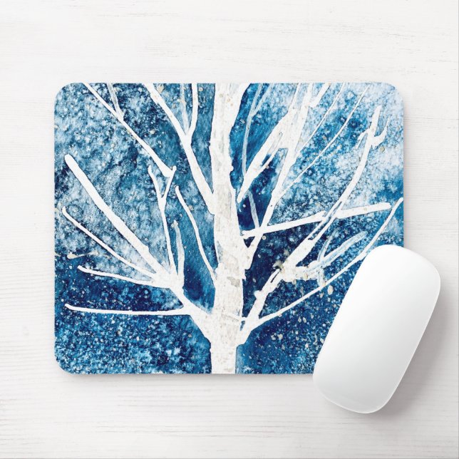Winter white birch tree Christmas Mouse Pad (With Mouse)