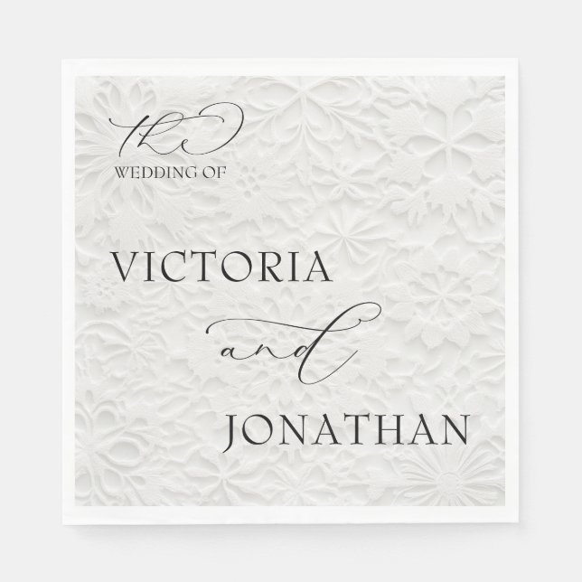 Winter White & Black Simple Elegant  Napkin (Front)