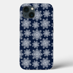 Winter White Blue Snowflakes Wonderland Pattern iPhone 13 Case