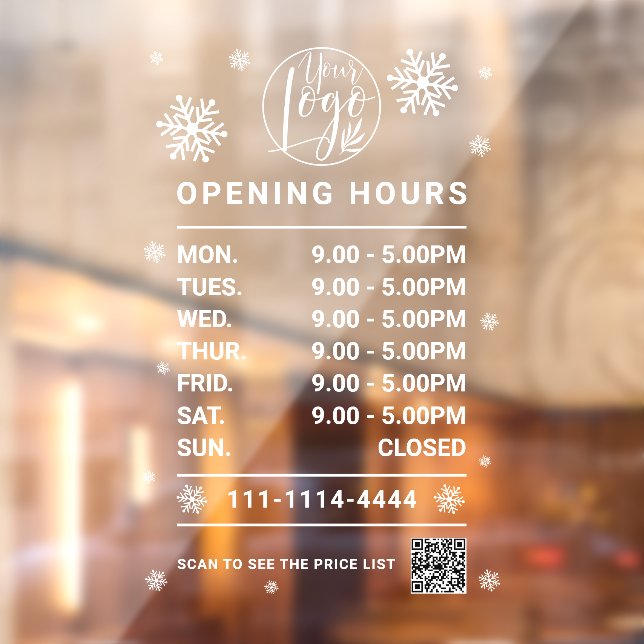 Winter White Business opening hours logo qr code (Sheet 2)
