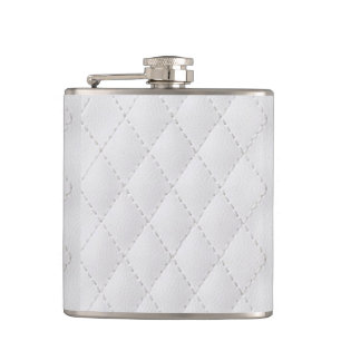 winter white faux leather graphic hipster hip flask