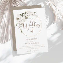 Winter White Floral and Gold Ring Wedding