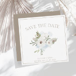 Winter White Floral and Taupe Christmas Wedding Save The Date<br><div class="desc">Winter White Floral and Taupe Christmas Wedding Save the Dates - A Festive Blend of Rustic Elegance and Magical Simplicity. Capture the enchantment of the season with our Winter White Floral Christmas Wedding Save the Dates, a perfect choice for couples seeking a magical and elegant celebration. Delicate white flowers, nestled...</div>