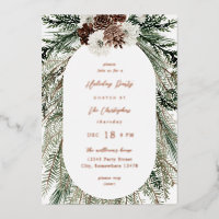 Winter White Floral & Pine Tree Christmas