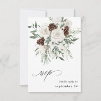 Winter White Floral & Pine w Meal RSVP 3