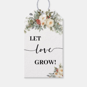 Winter White Let Love Grow Gift Plant Party Favor Gift Tags