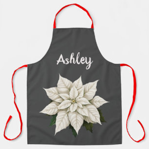 Winter White Poinsettia Apron