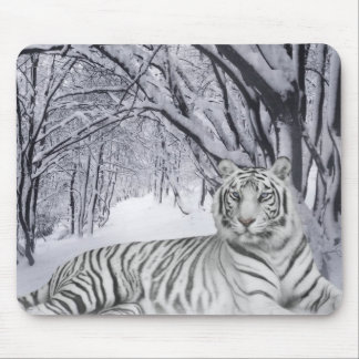 Winter White Tiger Mousepad