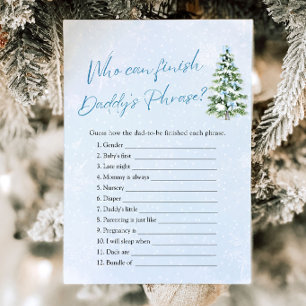 Winter Who Can Finish Daddy 's Phrase Baby Shower Invitation