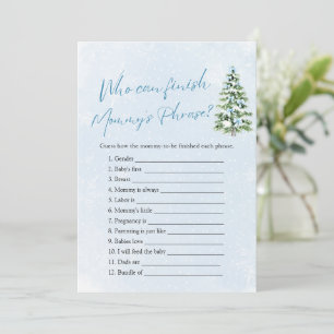 Winter Who Can Finish Mommy's Phrase Baby Shower Invitation