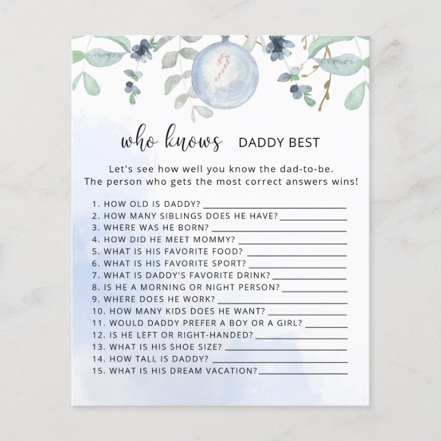 Winter Who knows daddy best game (Front)