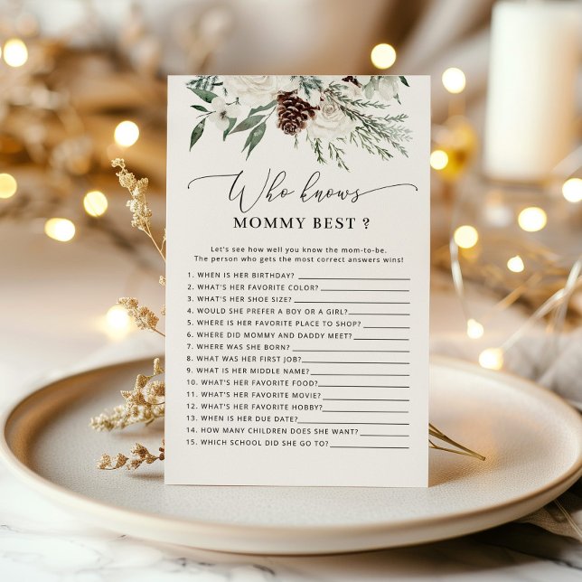 Winter Who knows mummy best baby shower game (Creator Uploaded)