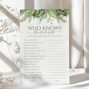 Winter Who Knows The Bride Best Bridal Shower Game