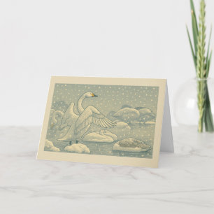 Winter Whooping Swans - Christmas Card