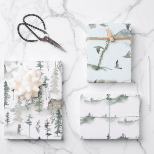 Winter Wilderness Holiday Assortment Wrapping Paper Sheet