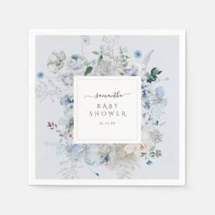 Winter Wildflower Elegant Boho Baby Shower  Napkin