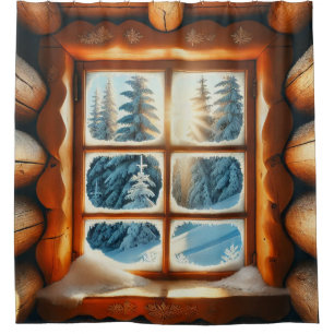 Winter Window View Shower Curtain