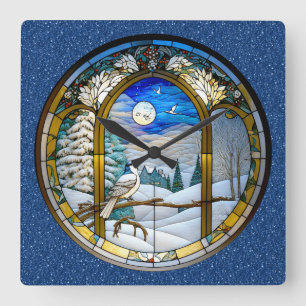 Winter Window Wall Clock