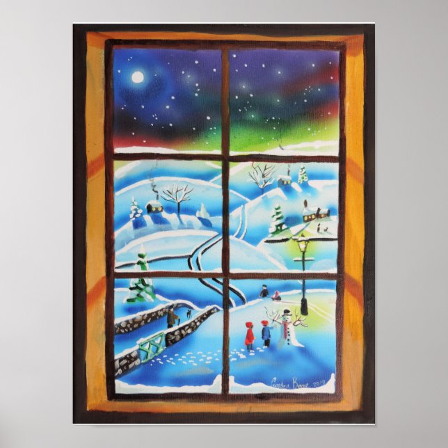 Winter Window wall mural painting Poster (Front)
