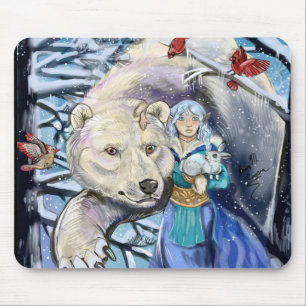 Winter Winds Polar Bear~mousepad Mouse Pad