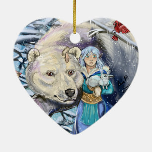 Winter Winds Polar Bear~ornament Ceramic Tree Decoration