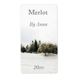 Winter wine bottle label