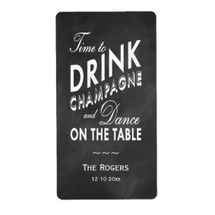 Winter Wine Label Time to Drink Champagne