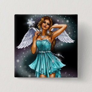 Winter Winged Fairy 15 Cm Square Badge
