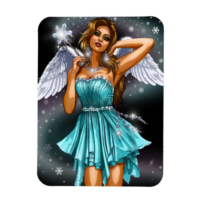 Winter Winged Fairy Magnet (Vertical)