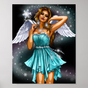 Winter Winged Fairy Poster