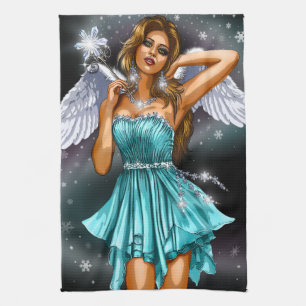 Winter Winged Fairy Tea Towel