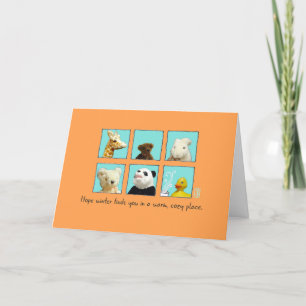 Winter Wishes Animals in Windows Card