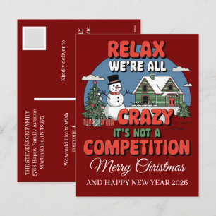 Winter Wishes Christmas 2025 Personalized 2026 Holiday Postcard